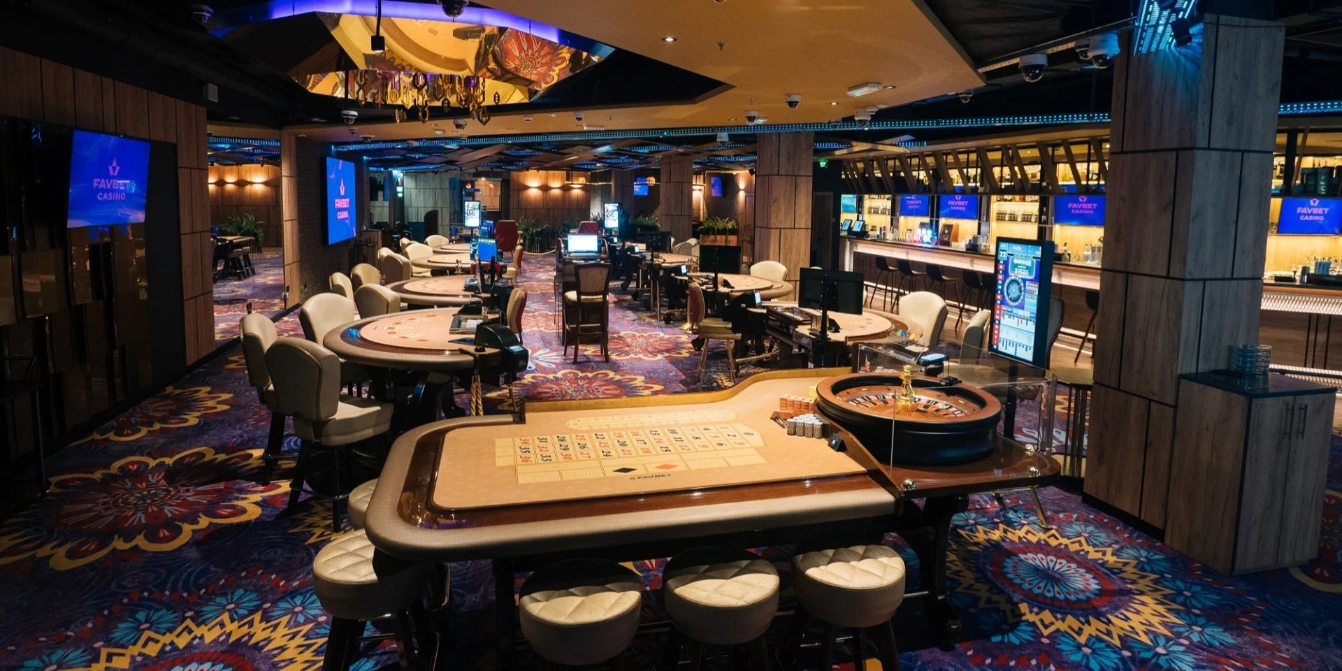 Casino-inspired lounge